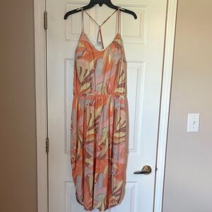 PrAna Orange and White Strappy Dress